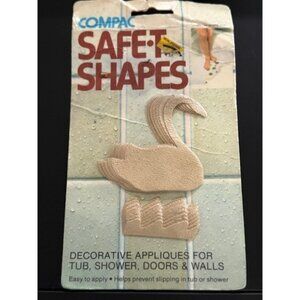 Vintage 1976 Compac Safe T Shapes Beige Swan NonSlip Applique for Tub 14 pcs new